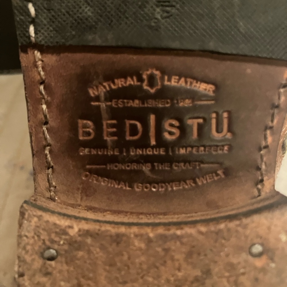 Bed Stu Cognac Leather Ankle Boot with Brass Buckle - Picture 9 of 13